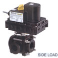 1-1/4" 3-Way Electric Ball Valves - Threaded w/Flanged Inlet - SL- PPL