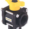 3/4" 3-Way Poly Ball Valves - Bottom Load - PPL