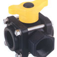 1" 3-Way Poly Ball Valves - Side Load - PPL